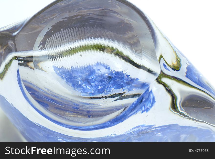 Blue ice by the closeup