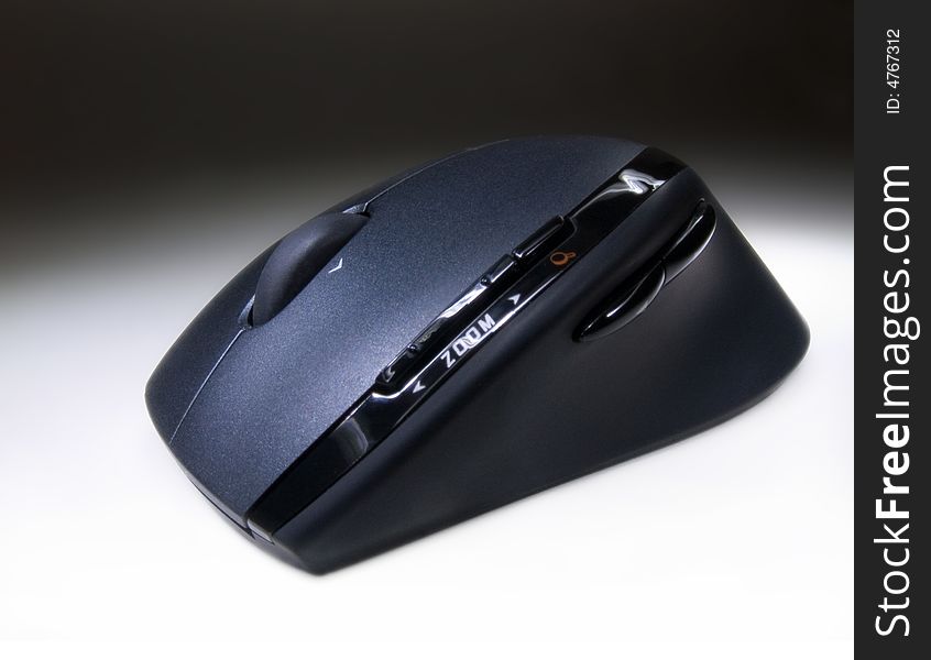 Close-up of a nice black computer mouse