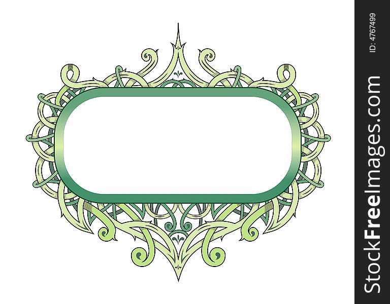Green blazon for entering the text