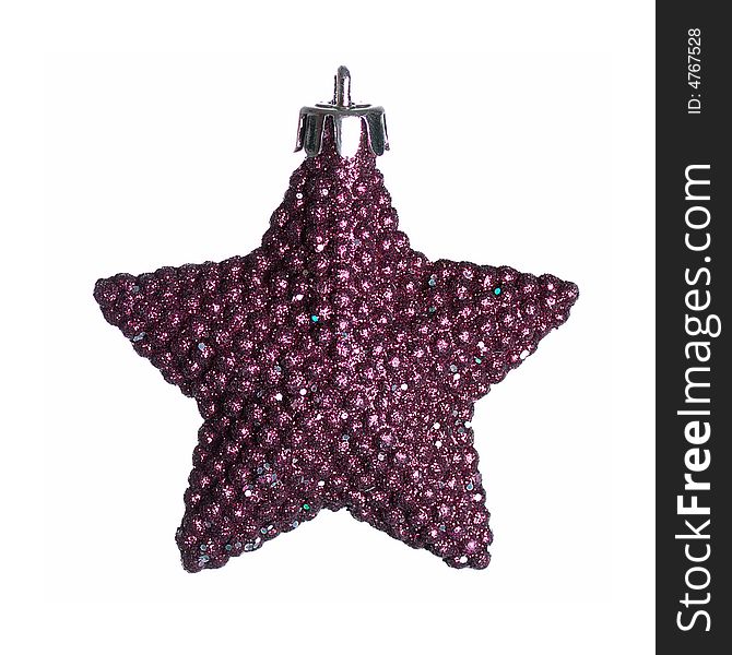 Christmas decoration -wine red star isolated on white