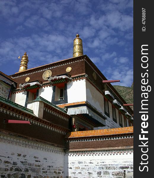 Tibetan architecture of a temple.Gannan,Gansu province,China.