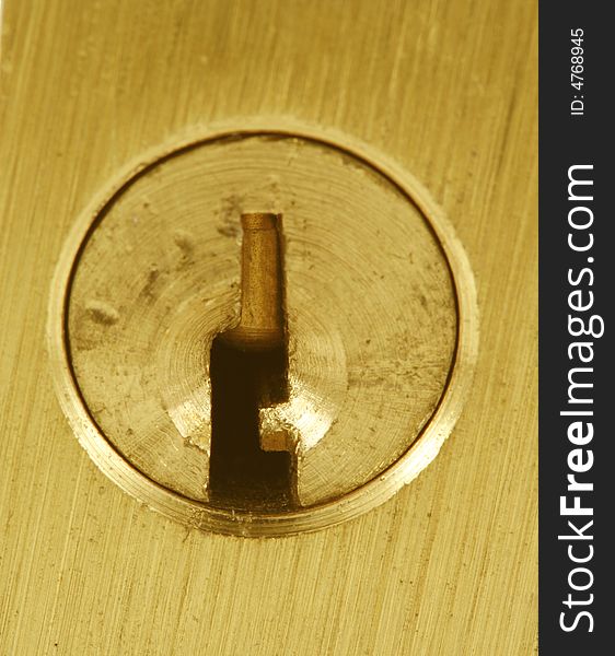 A Brass lock keyhole macro