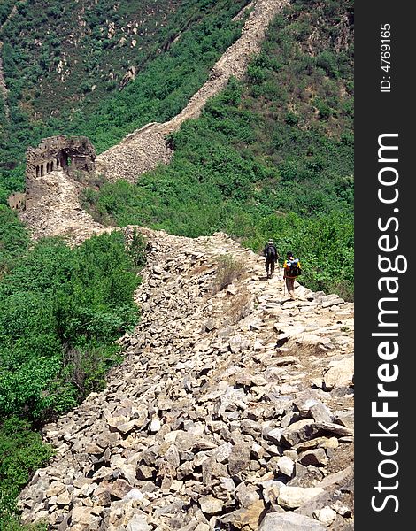 Trekking along the great wall, banchangyu section, qinghuangdao, china