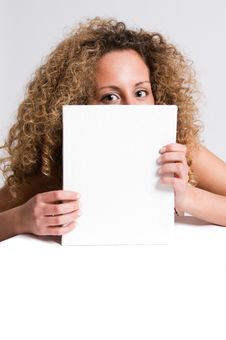 Frizzy Hair Girl Billboard Royalty Free Stock Photo Frizzy Hair Girl Billboard Royalty Free Stock Photo