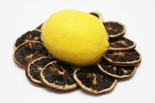 Fresh Lemon And Dry Lemon Slices Royalty Free Stock Image Fresh Lemon And Dry Lemon Slices Royalty Free Stock Image