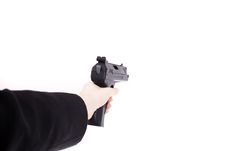 Woman With Gun Stock Photo