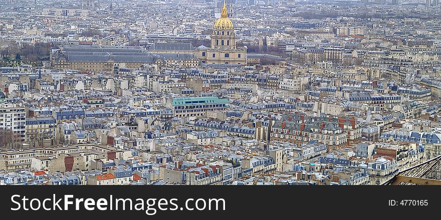 Aerial view of Paris from Eiffel Tower. Aerial view of Paris from Eiffel Tower