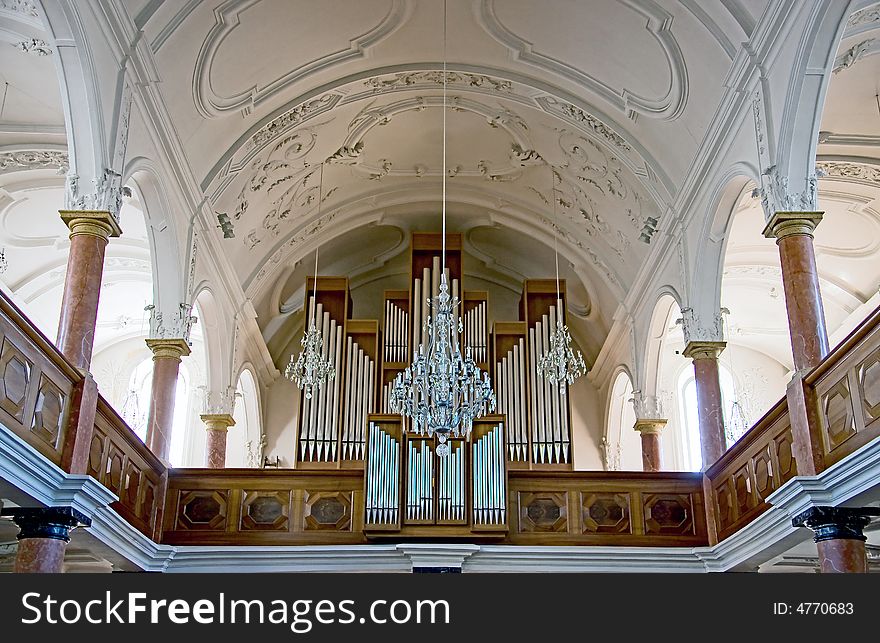 Interior of st-Peter church in Zurich. Interior of st-Peter church in Zurich