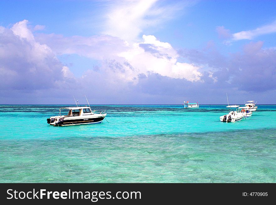 Speed-boat at the lagoon