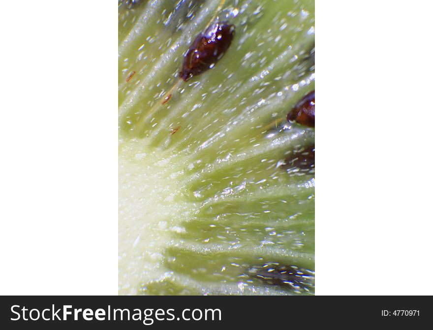 Makro foto of a green kiwi