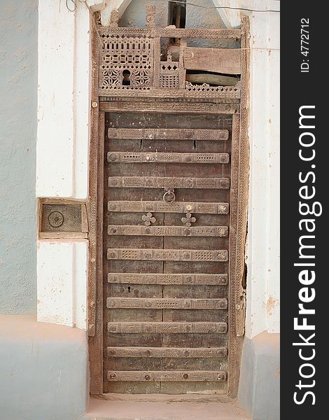 Ornamented door from Shibam, Yemen