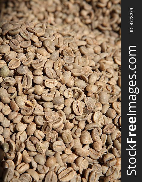 Unroasted coffee beans from Yemen market