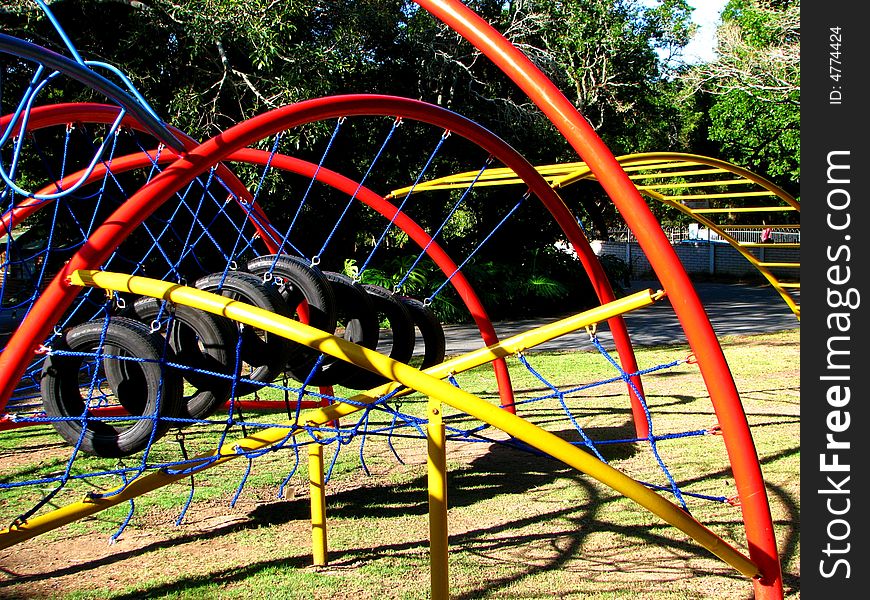 Colored playground in a park