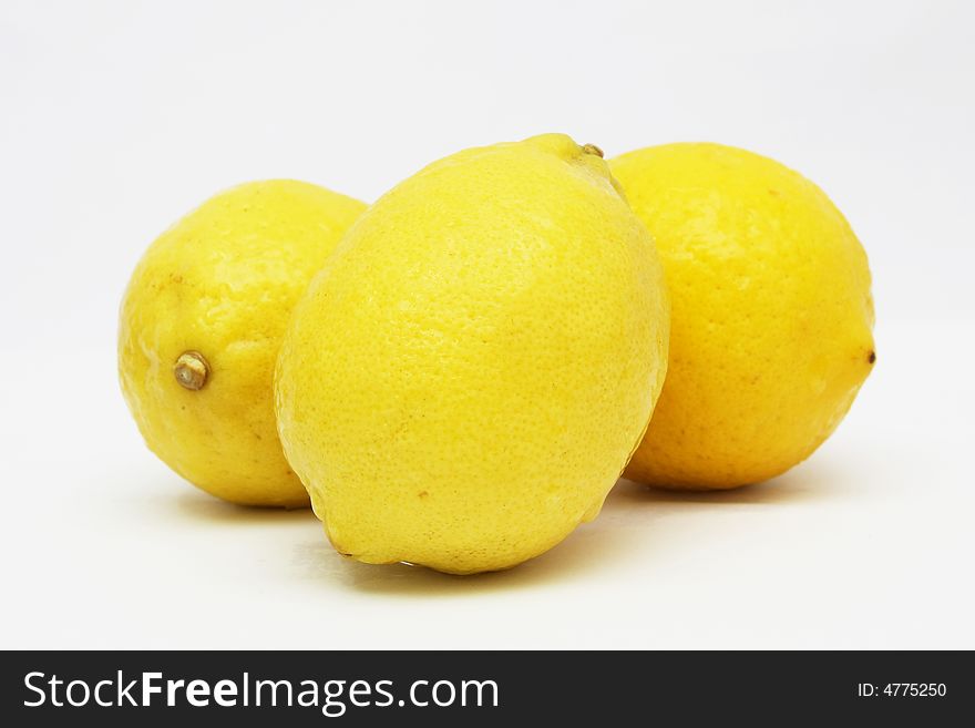 Three lemons with white background. Three lemons with white background