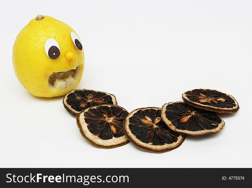 Fresh lemon scare to be sliced and dried. Fresh lemon scare to be sliced and dried