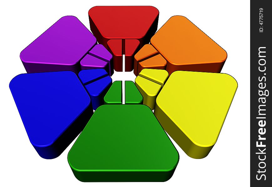 3D rendering of abstract colorful elements, representing diversity, multicultural ideas or teamwork. 3D rendering of abstract colorful elements, representing diversity, multicultural ideas or teamwork.