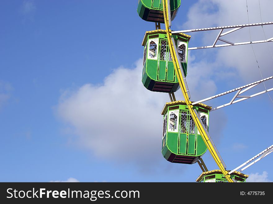 Giant Wheel detail isolated in blue sky background