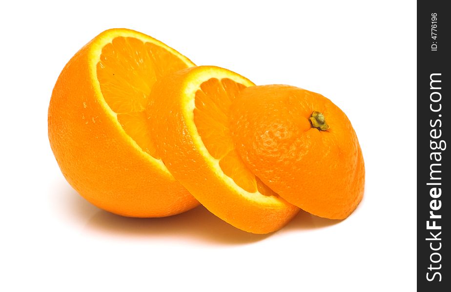 Fresh Orange On White