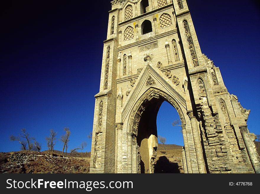 Ruin of a christian church in zuoyun, shanxi Province, China. located in a small village where the great wall runs by.