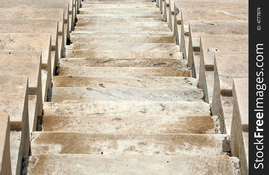 One of the aisles of the ancient Panathinaikon stadium in Athens, Greece. One of the aisles of the ancient Panathinaikon stadium in Athens, Greece