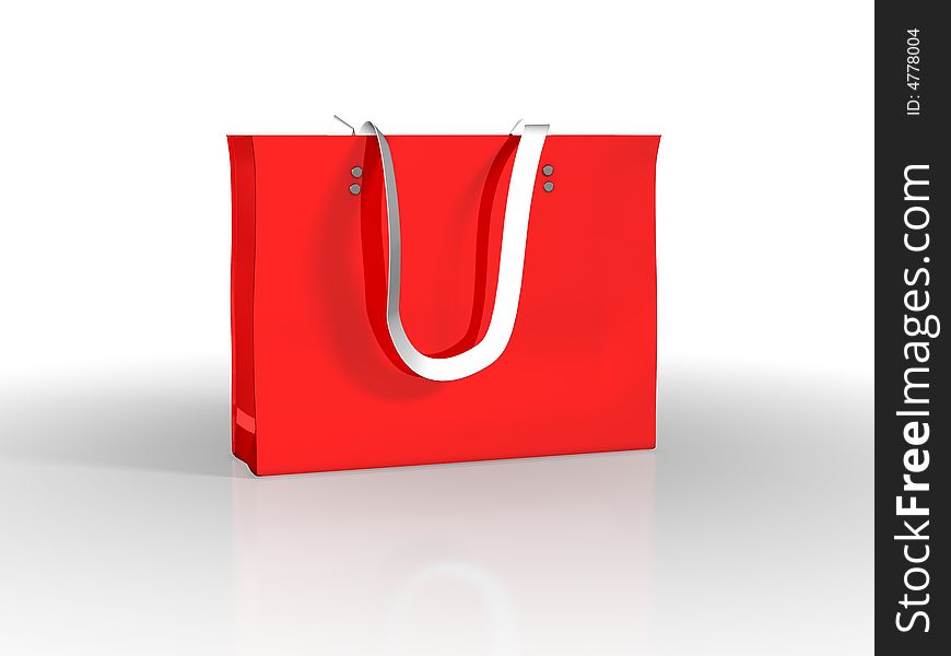 Red bag on white background