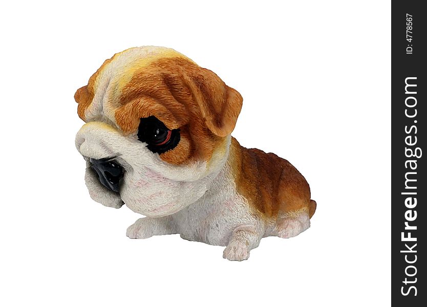 Bulldog ornament isolated over white