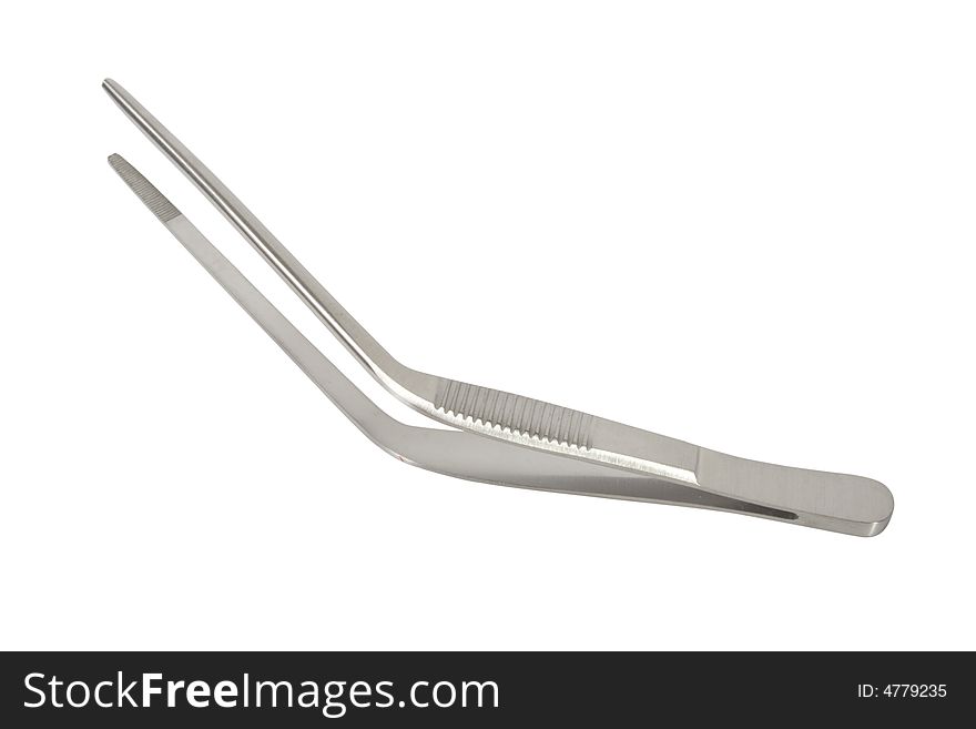 Tweezers on white background. Isolated