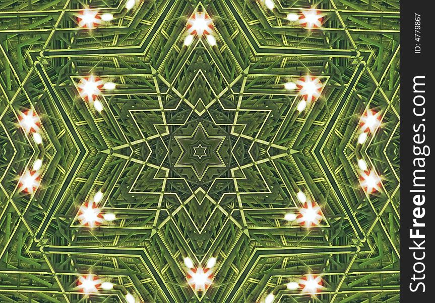 Abstract six-final star with patterns.