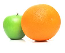 Apple And Orange Royalty Free Stock Images Apple And Orange Royalty Free Stock Images