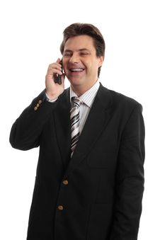 Happy Businessman On Phone Stock Photography Happy Businessman On Phone Stock Photography