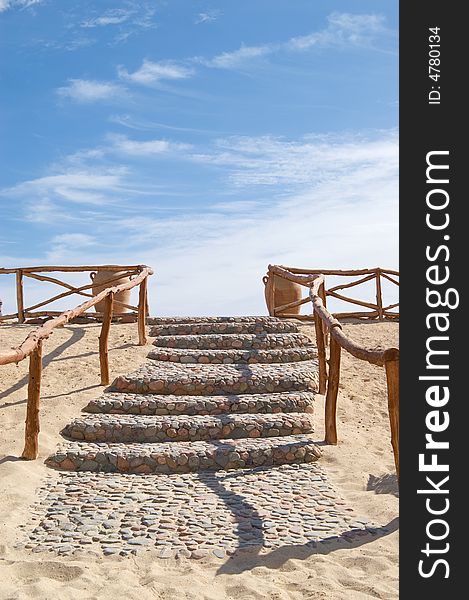 Staircase on beach