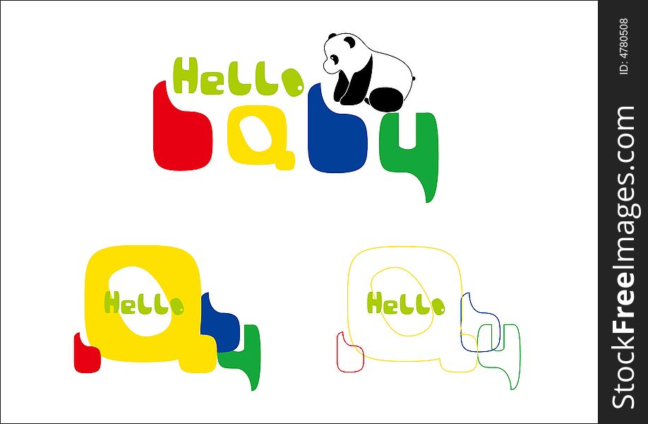 Typography of hello baby font design