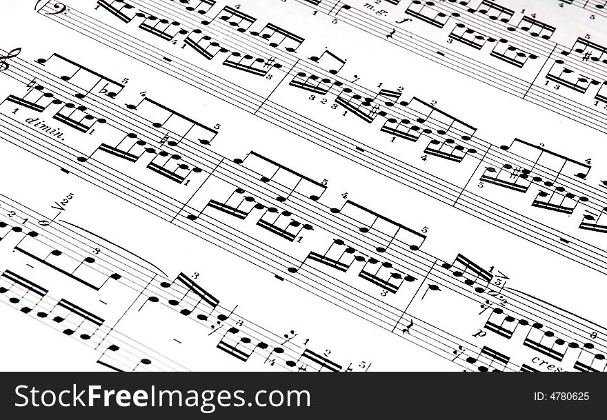 Music notes on white background