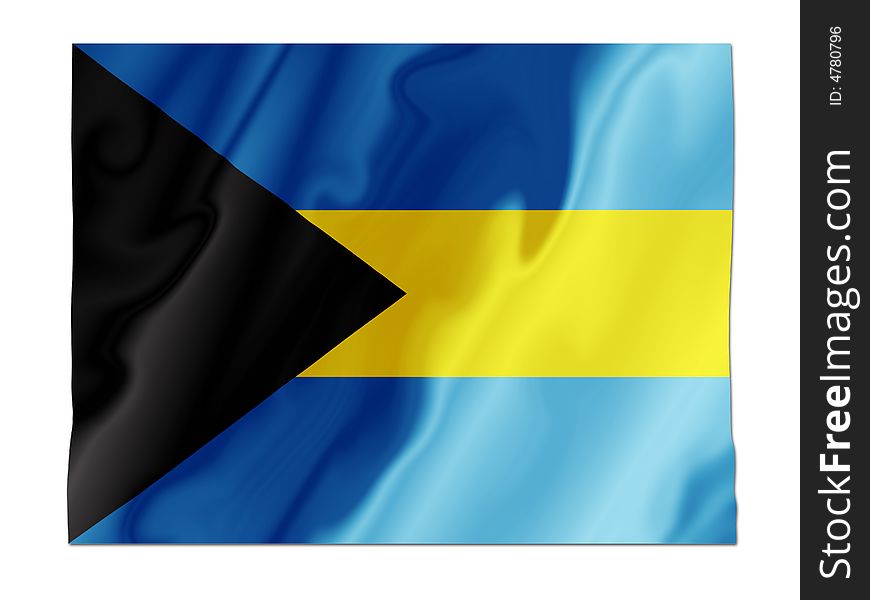 Fluttering image of the Bahamas national flag. Fluttering image of the Bahamas national flag