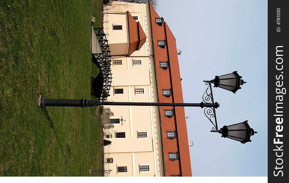 The lamp in royal garden in Niepolomice - Poland.