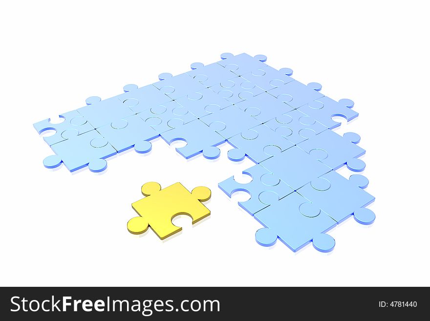 Puzzle concept isolated in white background