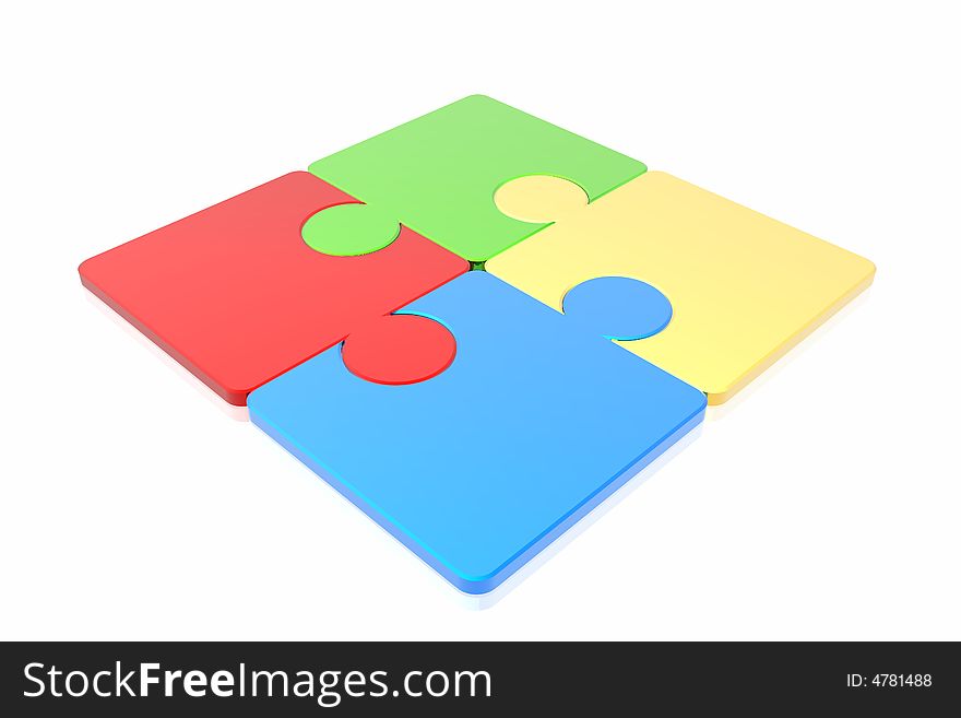 Puzzle concept isolated in white background