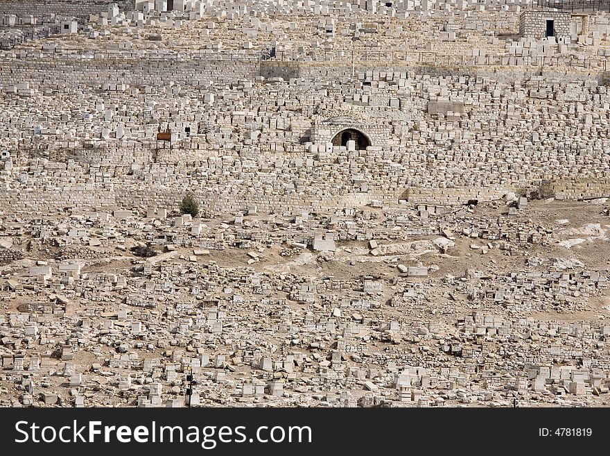 Structure of cemetery on Olive mountain in Jerusalem. Structure of cemetery on Olive mountain in Jerusalem.