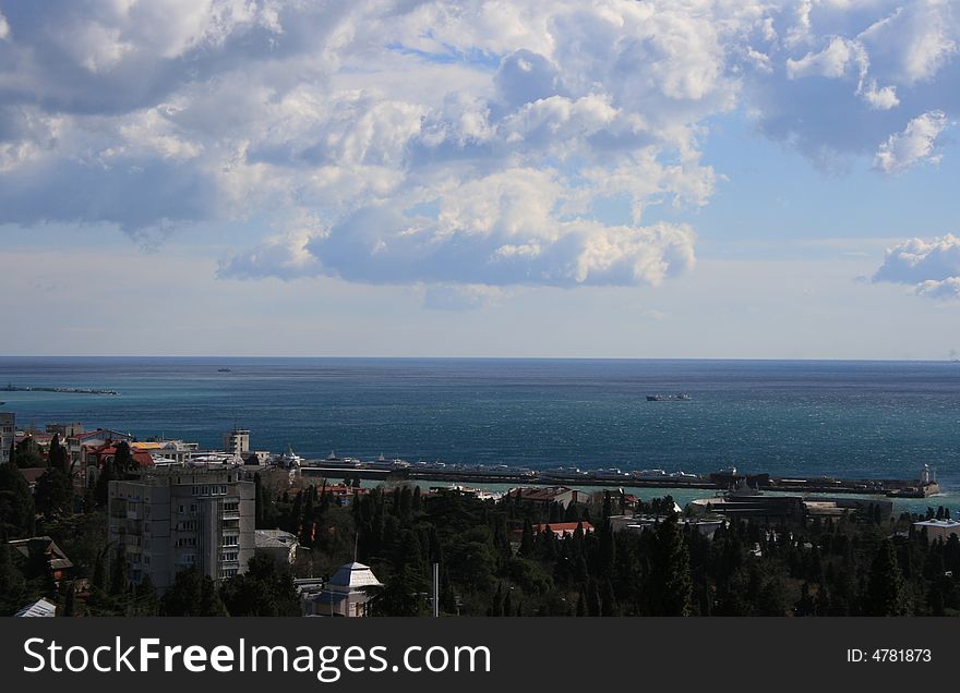 View of blue sea and sky