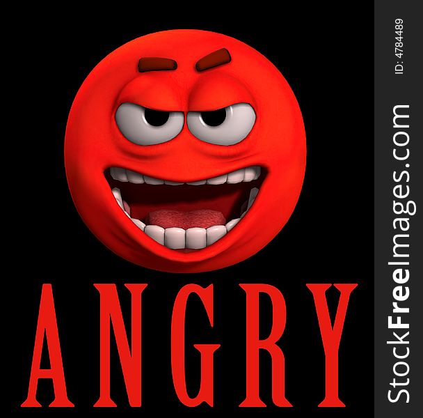 A conceptual image of a cartoon face that is very angry. A conceptual image of a cartoon face that is very angry.