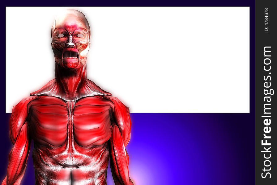 A male body that is made up of just muscles, it would make a good medical or Halloween image. it has a blank area which you can put your own information in. A male body that is made up of just muscles, it would make a good medical or Halloween image. it has a blank area which you can put your own information in.