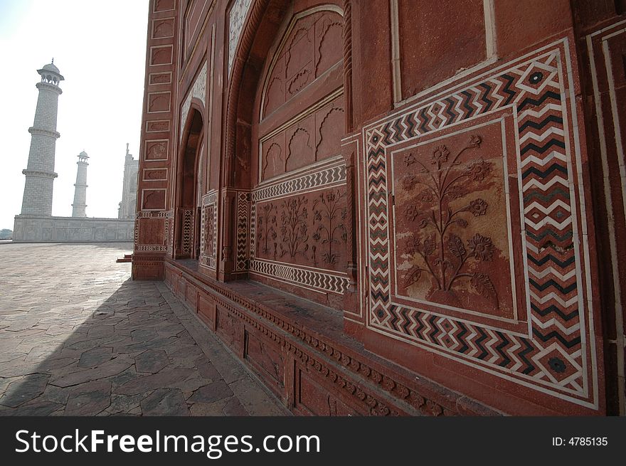 Taj Mahal viewed from east mosque