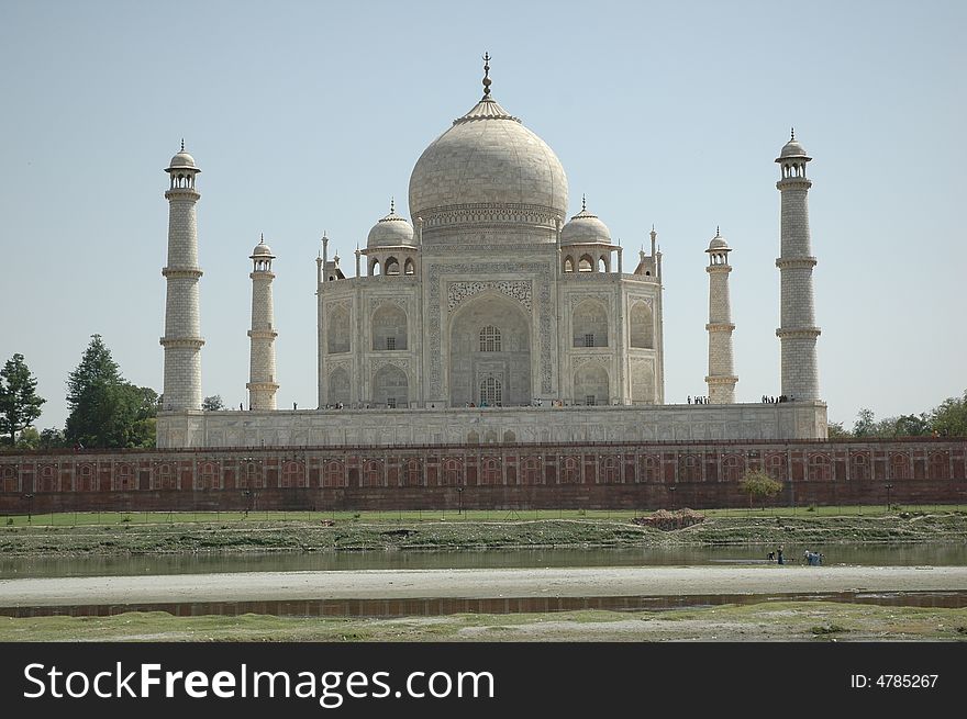 Taj Mahal from far side of the Yamuna River