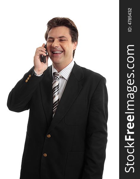 Happy Businessman on phone