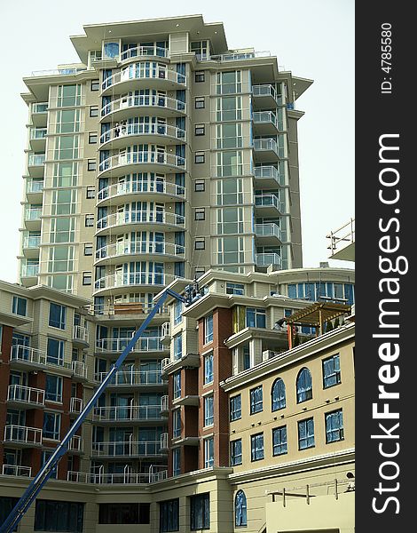 New residential living condominiums being built in Vancouver, BC. New residential living condominiums being built in Vancouver, BC