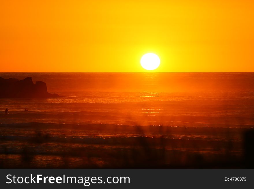 Gorgeous Sunset At Piha Beach