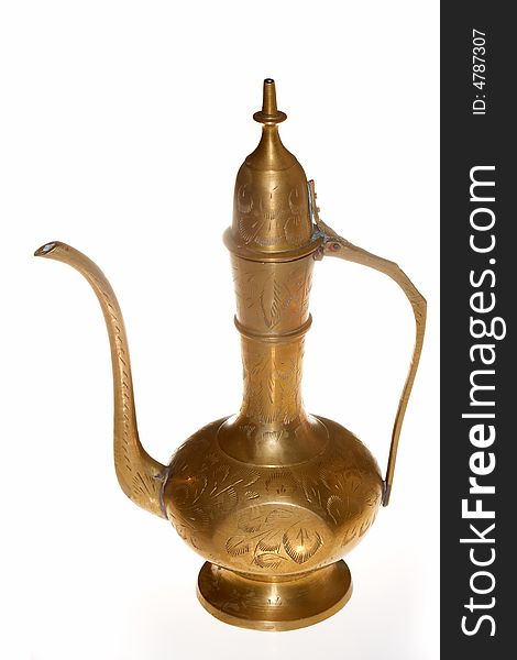 Antique brass coffee pot