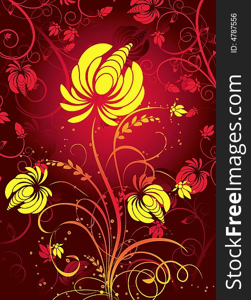 Abstract floral background. A vector format is added. Suits well for a postcard or background. Abstract floral background. A vector format is added. Suits well for a postcard or background