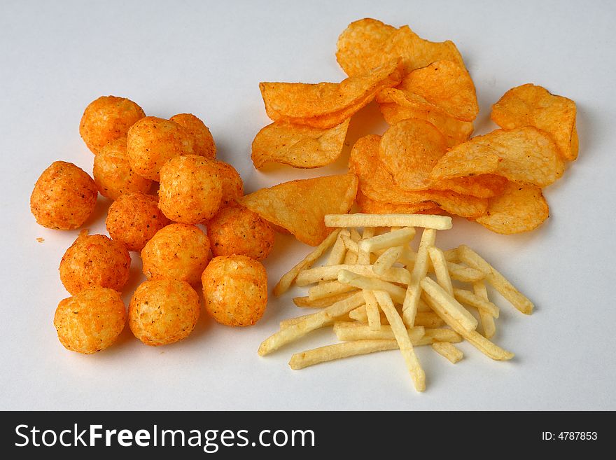 Three Different Kinds Of Chips Free Stock Images & Photos 4787853