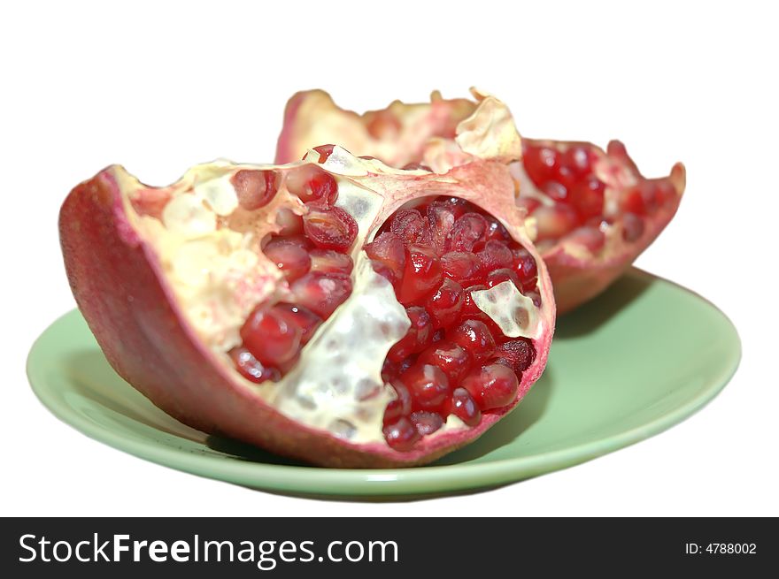 Isoleted picture of piece of pomegranate